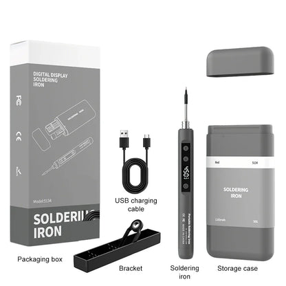 Type-C Digital Soldering Iron Kit - Adjustable Temperature Mini Electric Repair Tool with Fast Heating