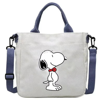 Snoopy Cartoon Canvas Tote Bag – Large Capacity Shoulder Crossbody Bag for Girls, Students & Gift