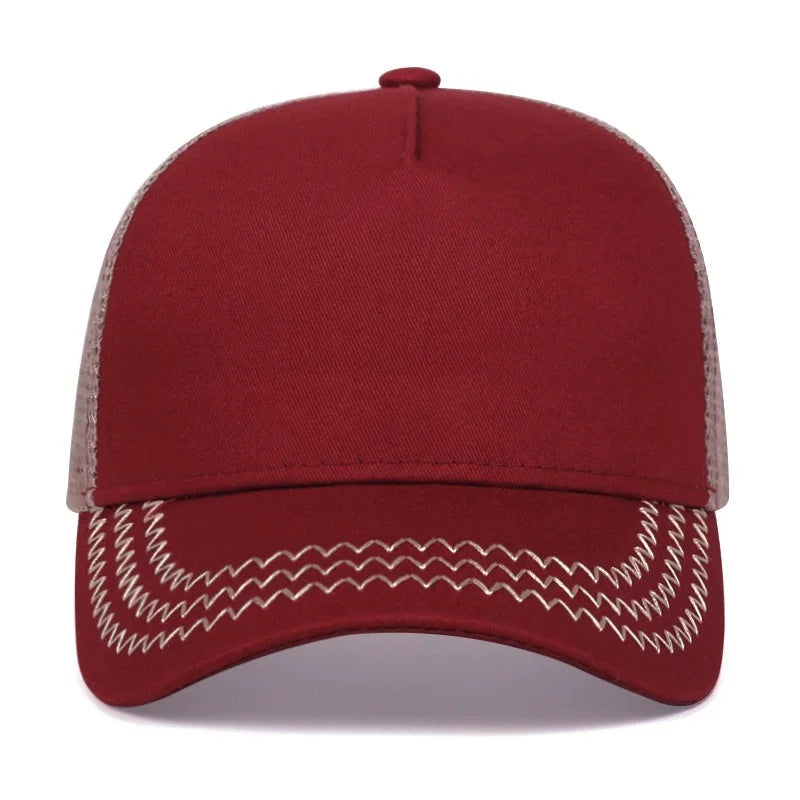 Lightweight Mesh Baseball Cap - Solid Color Breathable Summer Sun Hat for Men & Women