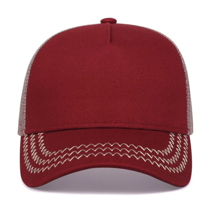 Lightweight Mesh Baseball Cap - Solid Color Breathable Summer Sun Hat for Men & Women