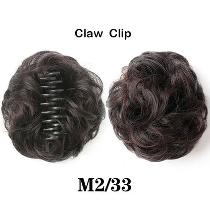 Sunslymei Synthetic Hair Bun Clip-in – Curly Messy Chignon Ponytail Hairpiece Scrunchie Extensions for Women