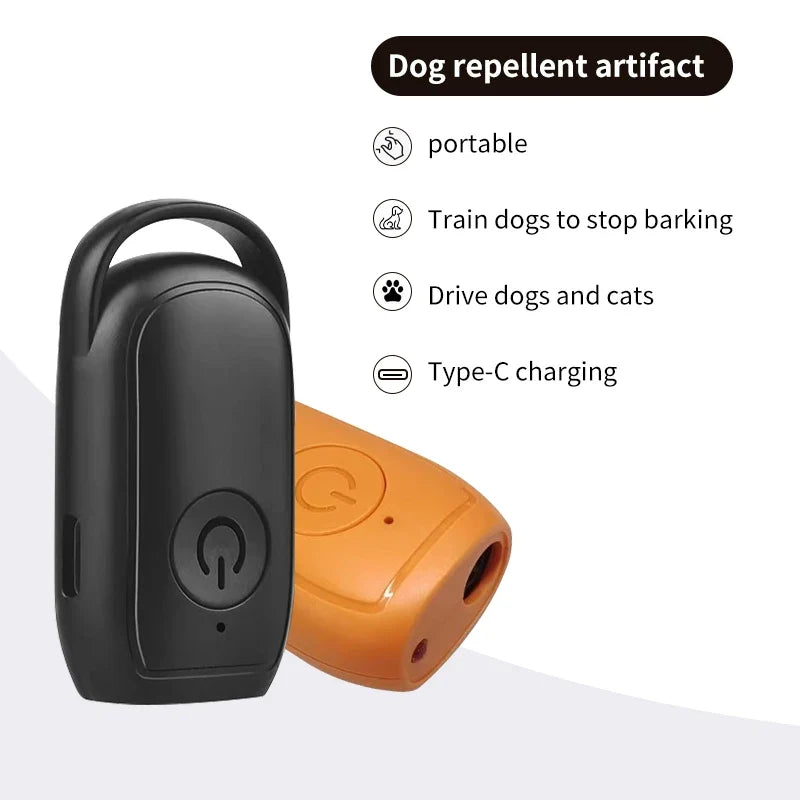 Portable Ultrasonic Dog Repeller - 180mAh Rechargeable Outdoor Deterrent Tool with Flashlight & Long Distance Training Function