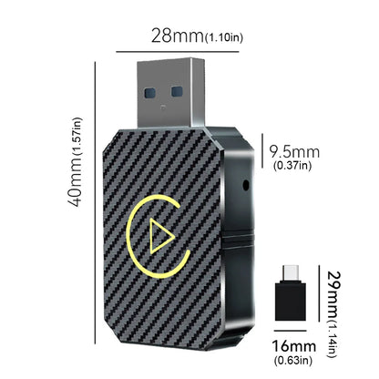 Wireless CarPlay & Android Auto Adapter — 2-in-1 Smart Mini Car AI Box with BT Wireless USB Dongle for OEM