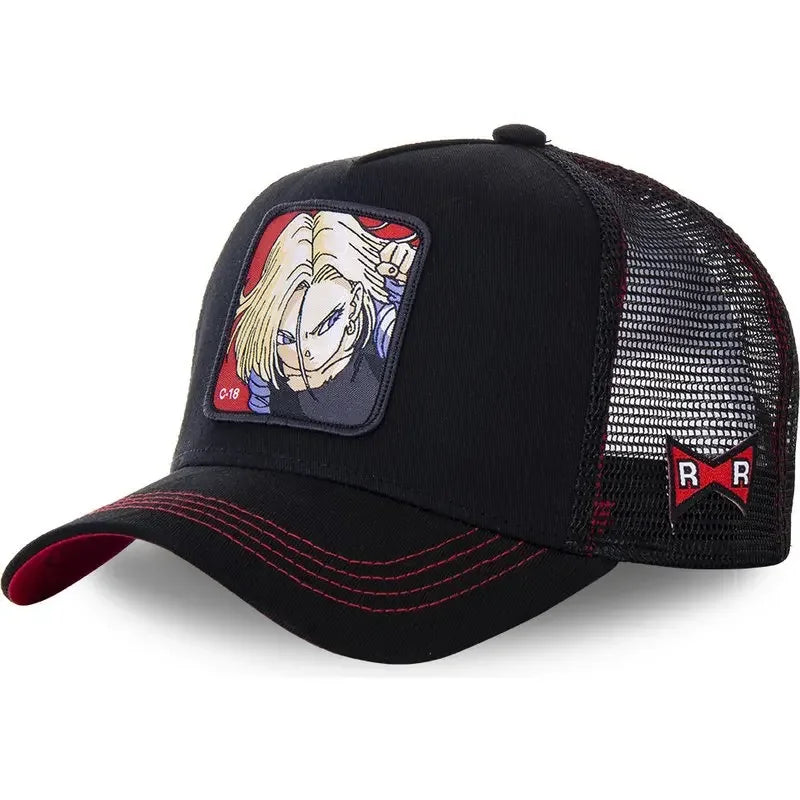 Dragon Ball Son Goku Cap - Embroidered Hip Hop Trucker Mesh Hat Adjustable Summer Travel Sun Visor for Men