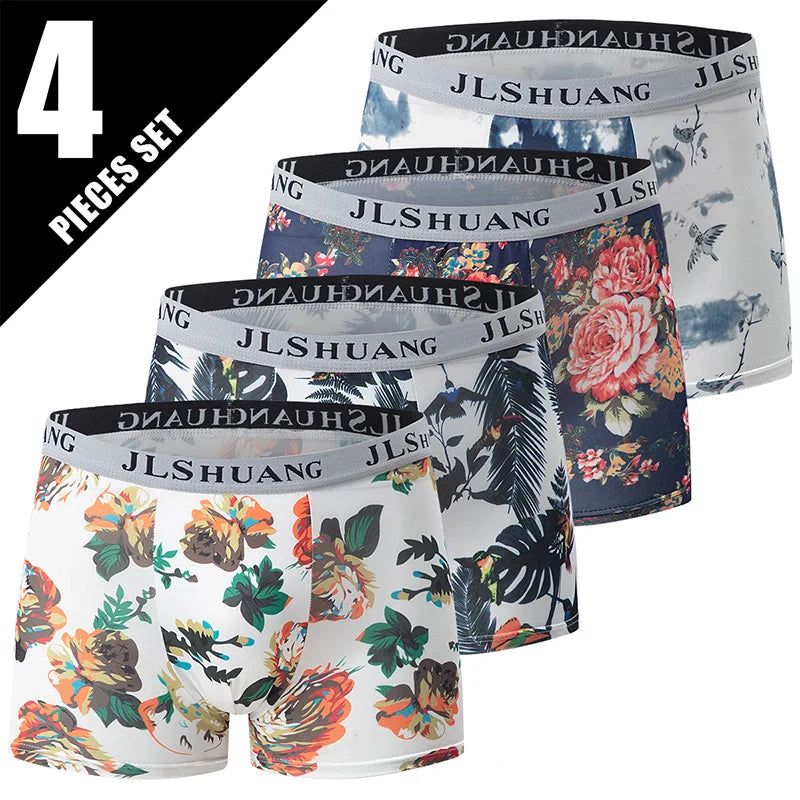 4/10 Pack Men's & Teen Boys' Boyshort Underwear – Comfy Elastic Waist, Parent-Child Matching, Multi-Size Fashion Shorts