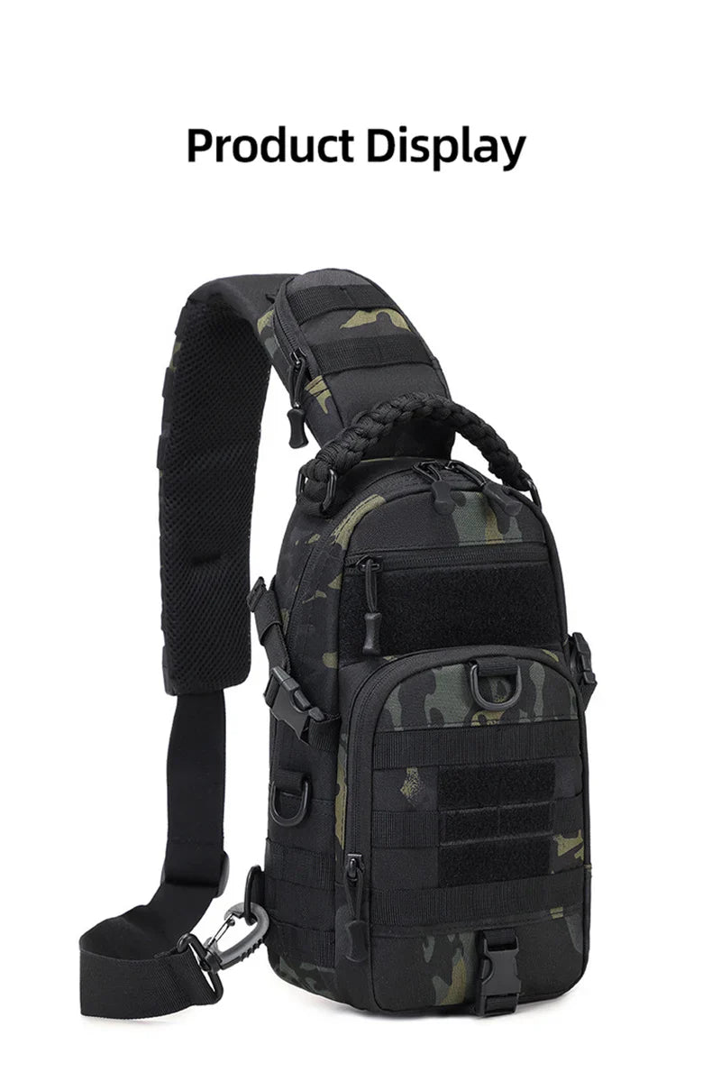 Men’s Tactical Camping Chest Bag – Outdoor MOLLE Sling Shoulder Pack for Hiking, Cycling, Fishing & Climbing