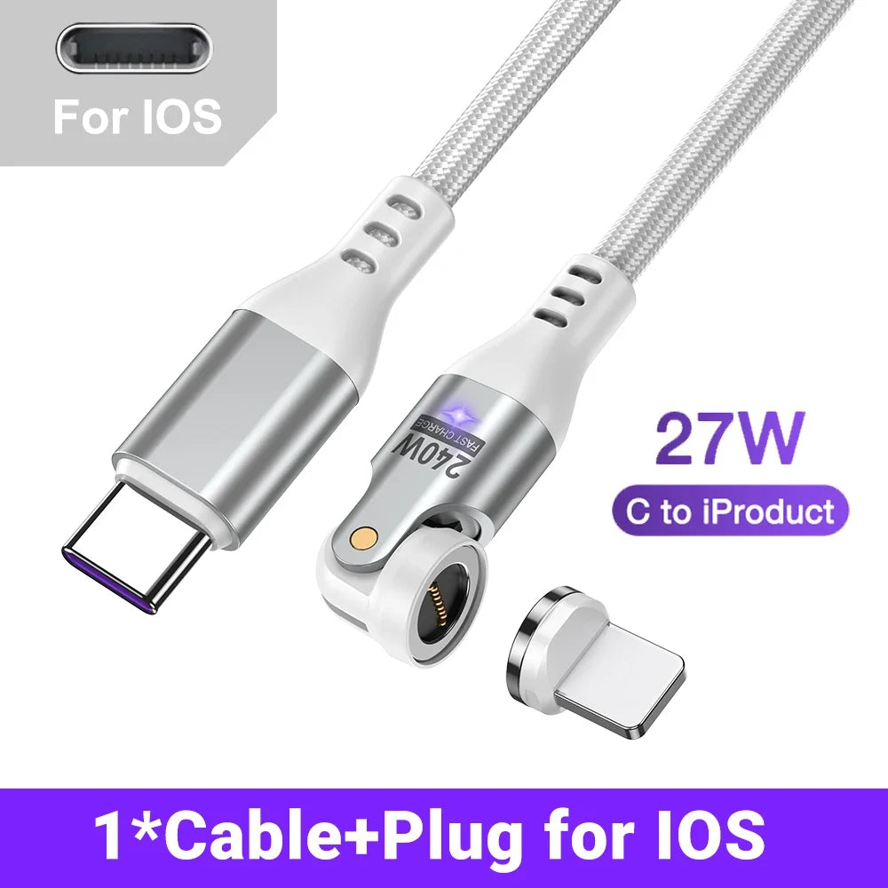 AUFU 240W Magnetic USB-C Cable - 100W PD 3.1 Fast Charging Wire for MacBook, iPad, Laptop & iPhone 15