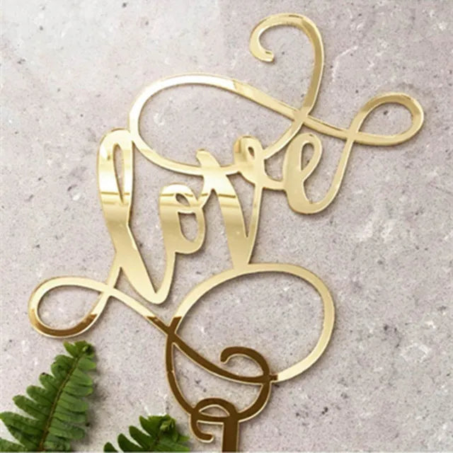 Big Red Love Cake Topper – Acrylic Wedding & Engagement Party Decoration, Valentine’s Day Love Cake Topper