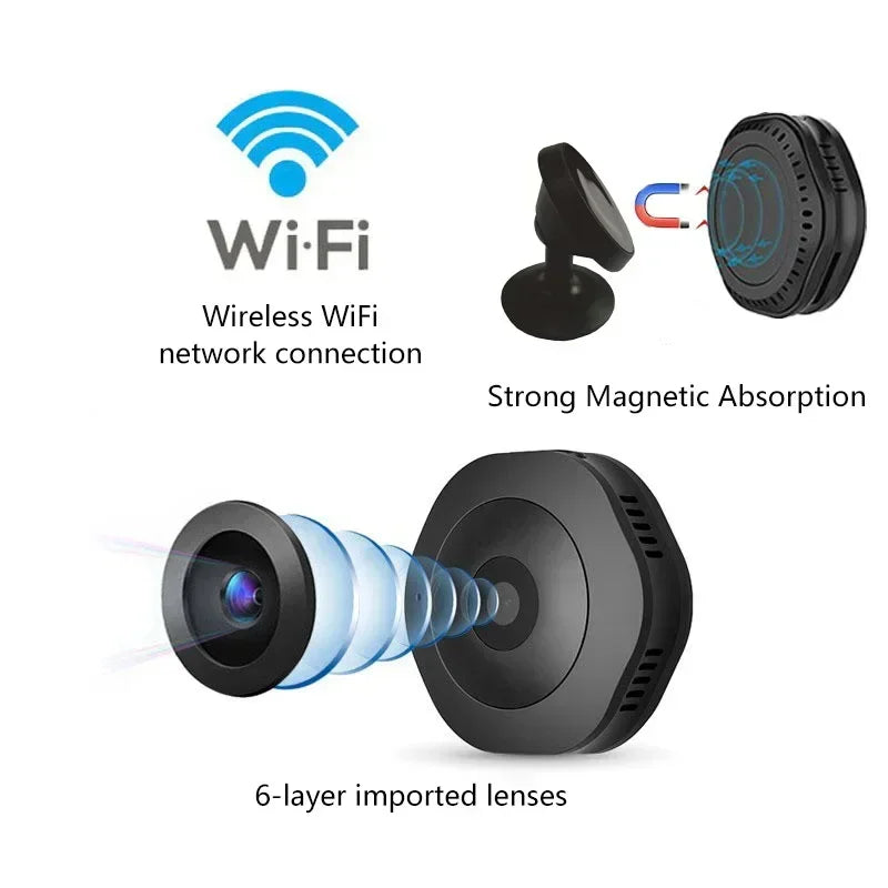4K HD Mini Wireless Camera - Portable Night Vision WiFi Remote Monitor Video Recorder Security Camcorder