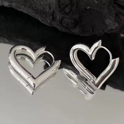 PANJBJ925 Sterling Silver Hoop Earrings - Frosted Geometric Design Fashion Jewelry Gift for Women