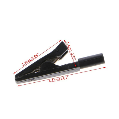 2Pcs Insulated Alligator Clips - 2mm Banana Female Adapter Test Leads for Multimeter and Battery Testing