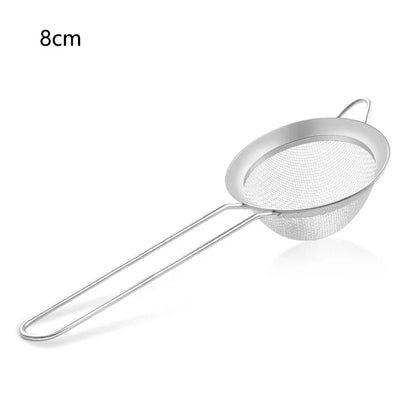 Stainless Steel Mesh Sieve Slotted Spoon – Kitchen Strainer for Baking, Pastry, Oil, and Flour Sifting