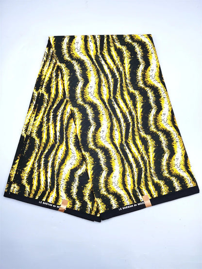African Real Wax Ankara Fabric - 100% Cotton 6 Yards Nigerian Print Party Dress Sewing Material