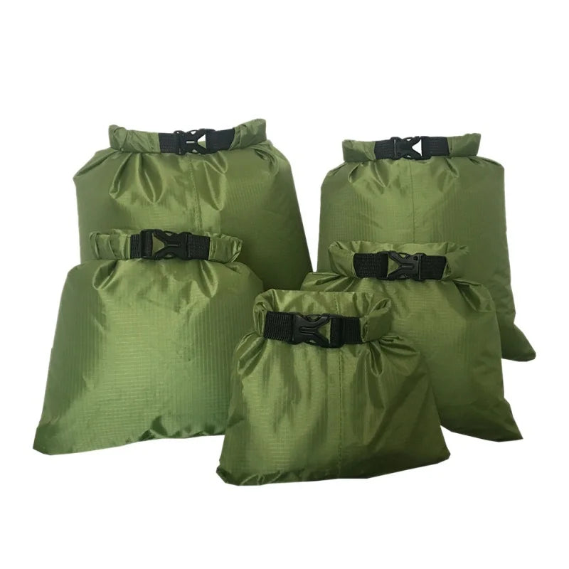 5-Piece Waterproof Dry Bag Set - Outdoor Storage Sacks for Camping, Hiking, Swimming, Rafting & Kayaking