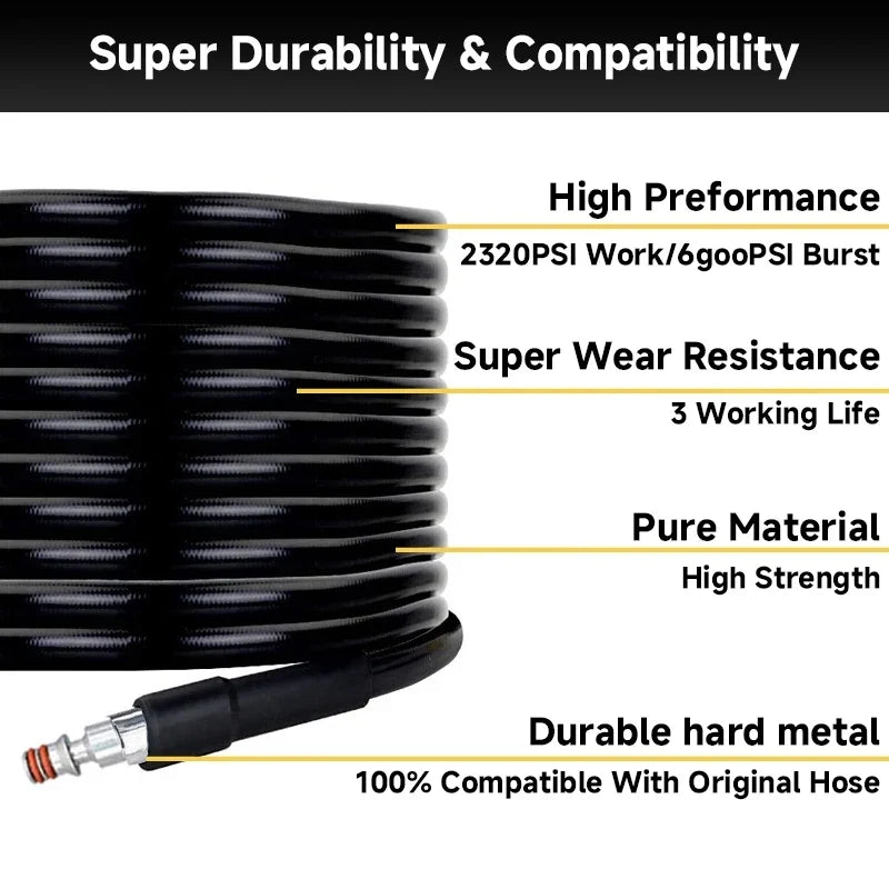 High Pressure Hose for Parkside Pressure Washer - Replacement Water Hose for Car Wash & Cleaning