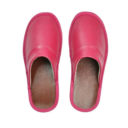 Men’s PU Leather House Slippers - Waterproof Soft Indoor Bedroom Shoes with Comfort Flat Sole