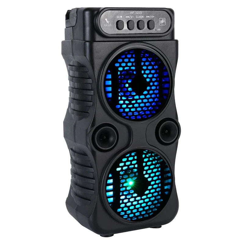 Outdoor Portable Wireless Speaker – Dual 3” Stereo Subwoofer, Bass, USB Powered for Party, Karaoke & Home
