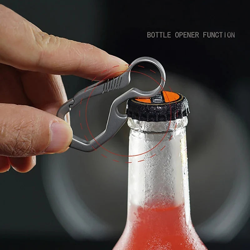 Titanium Key Chain - Lightweight Men’s EDC Quickdraw Carabiner Buckle Key Ring Outdoor Tool