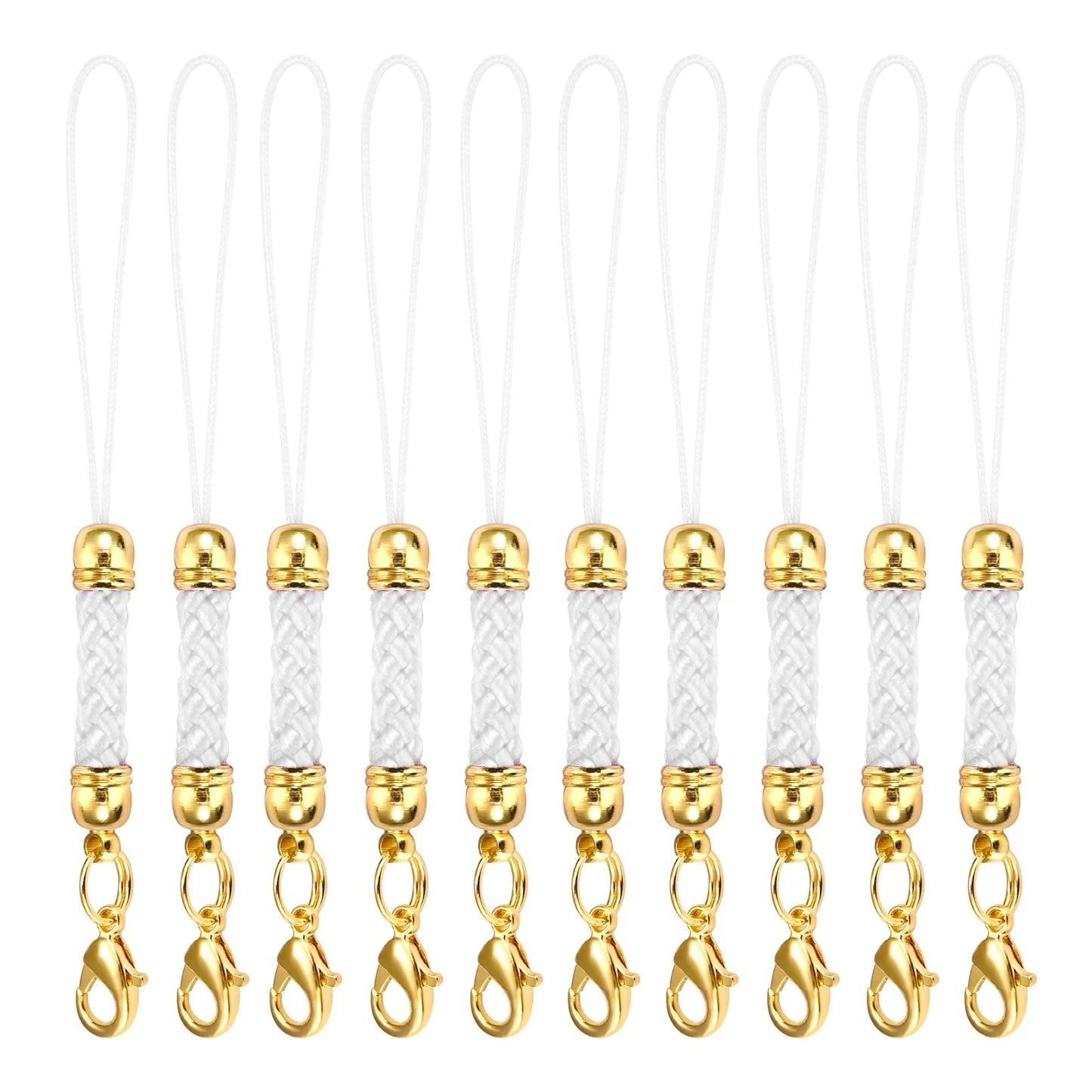 10Pcs Lanyard Strap Set - Lobster Clasp Rope Keychain Hooks Mobile Charms & Key Ring Accessories