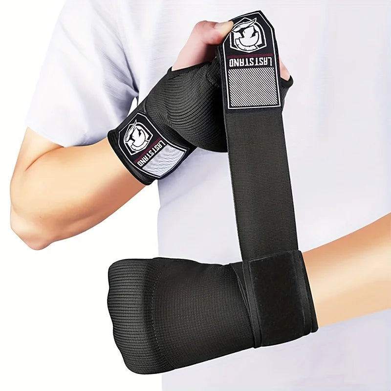 MMA Half-Finger Gel Boxing Gloves - Muay Thai Sanda Training Inner Gloves with Wrist Strap