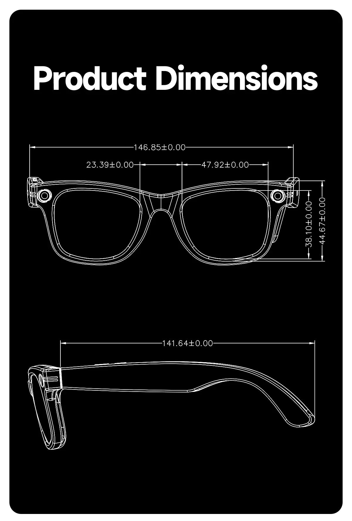 2025 Smart Glasses — Bluetooth Camera, Video Recording, AI Photo Recognition, 100+ Language Translation, Music Player for Men and Women