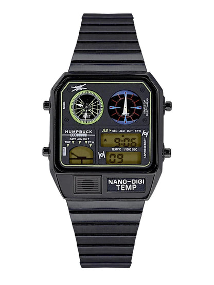 HUMPBUCK Digital Watch for Men – Classic Multifunctional Wristwatch with Temperature, Stopwatch, Dual Time & Calendar