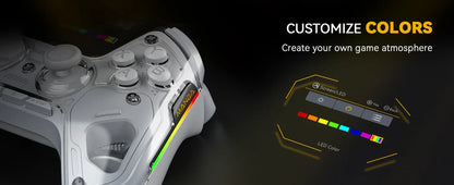 Interactive Screen Wireless Gaming Controller – Hall Effect Stick, RGB Light, 1800mAh, Charging Dock, Compatible with Switch/PC/iOS/Android