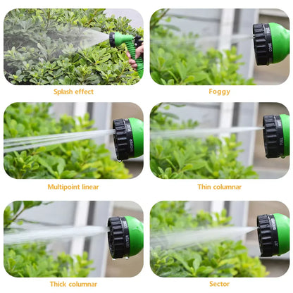 Expandable Magic Garden Hose with 7-Pattern Water Gun – Flexible Car Wash Sprayer & Foam Pot Irrigation Hose Reel Tool