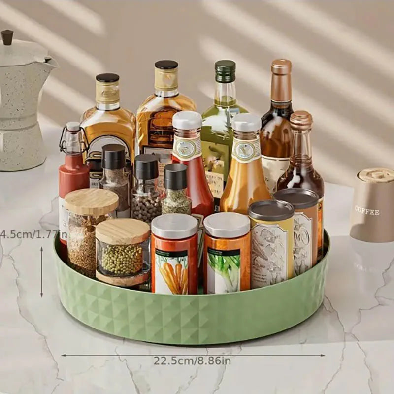 Rotating Spice Rack Organizer - Space-Saving Kitchen & Cosmetics Storage for Apartments and Dorms