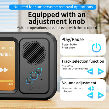 Waterproof Shower Phone Holder with Bluetooth Speaker – Wall Mounted Bathroom Phone Case Stand for Mirror & Hands-Free Music Streaming