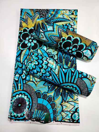 Original African Wax Print Fabric - 6 Yards 100% Cotton Nigerian Ankara Sewing Material