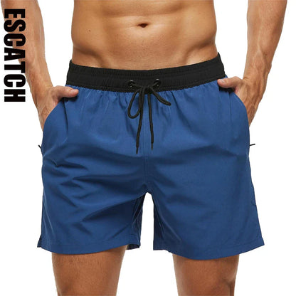 Men’s Summer Swim Shorts – Escatch Breathable Sport Board Shorts with Elastic Waist, Mesh Liner & Pockets Swimwear Beach Bermudas
