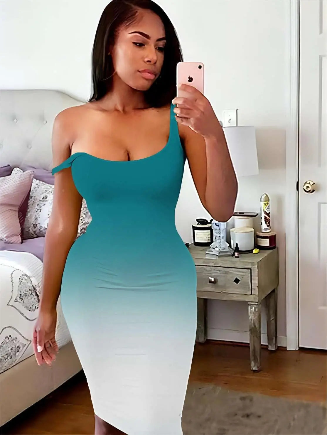 Women's Ribbed Sheath Dress - Elegant Sleeveless Spring Summer Slim Fit Fashion Wear