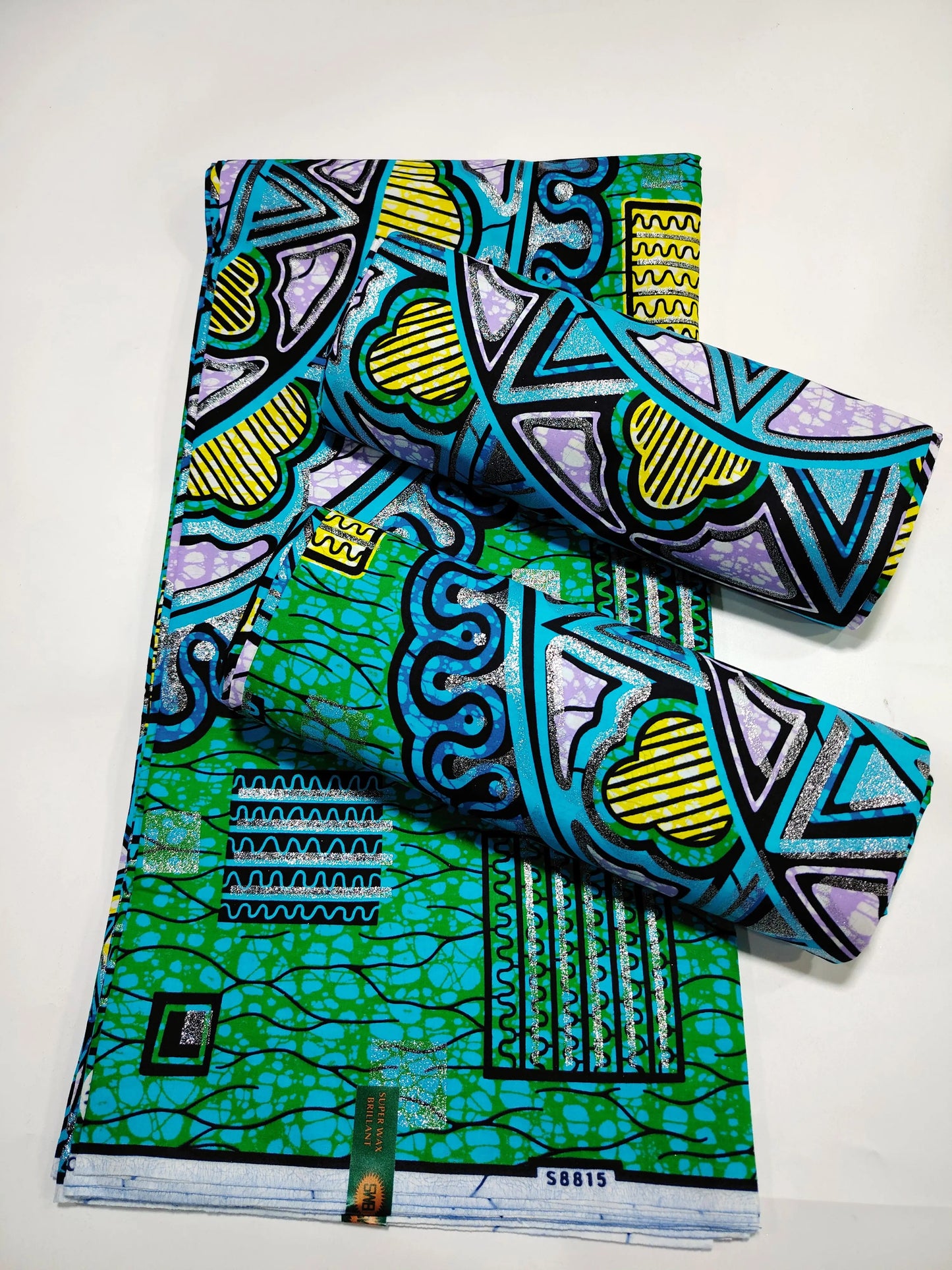 Grand Super Ankara Wax Fabric - Original 100% Cotton Glitter Batik Pagne 6 Yards Nigerian Party Dress Sewing Material