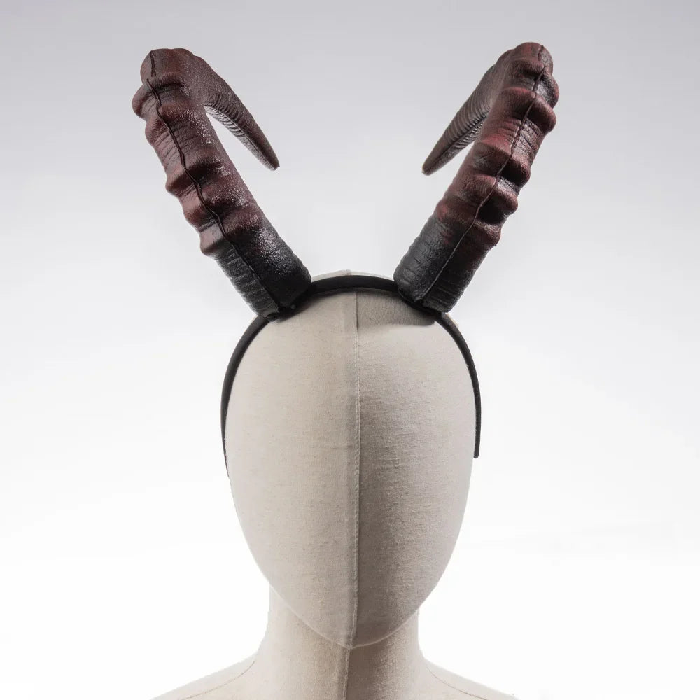 Black & Red Demon Horn Headpiece – Gothic Cosplay Devil Horns for Women, Halloween & Party Costume
