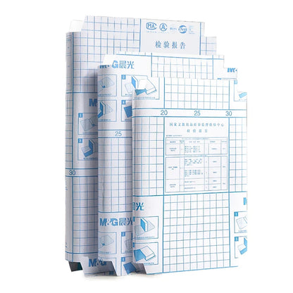 M&G A4/16K Transparent Self-Adhesive Book Cover — Waterproof Matte Paper Film for Notebook Protection, Sizes S/M/L