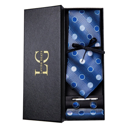 Hi-Tie Luxury Paisley Teal Green Tie Set - Men’s Classic Necktie with Handkerchief & Cufflinks Gift Box for Wedding & Formal Wear