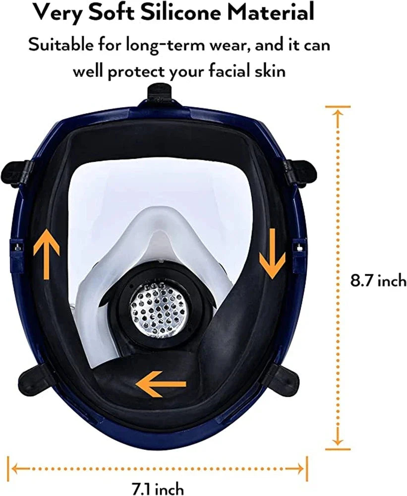 Chemical Gas Mask 6800 – Full Face Anti-Fog Respirator for Industrial, Welding, Spray Paint, Acid Gas Protection
