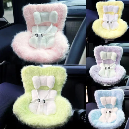 New 15-17cm Labubu Doll Safety Seat – Cute Doll Air Outlet Aromatherapy Decoration for Car Interior