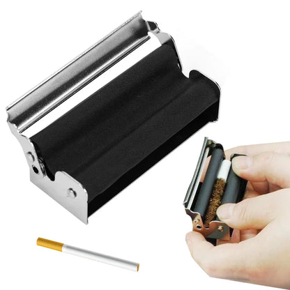 Portable 70mm Cigarette Rolling Machine - Metal Tobacco Roller for Personal Use & Gifting