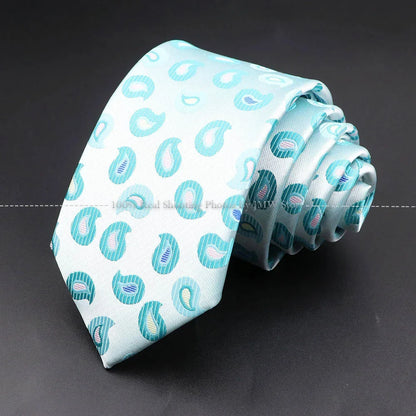 Men’s Wedding Floral Necktie - Wave Fireworks Meteor Flower Design Tie for Groom, Business & Formal Accessories Gift