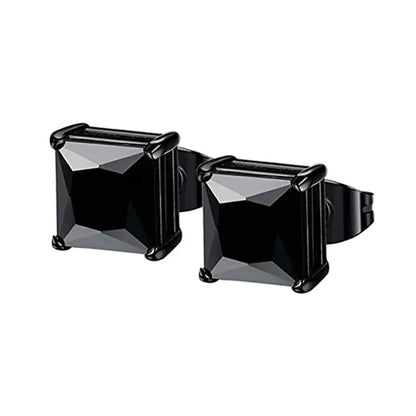 Unisex Stainless Steel Cubic Zirconia Stud Earrings Set (1–8 Pairs) – 6mm Minimalist Ear Piercing Jewelry for Men & Women
