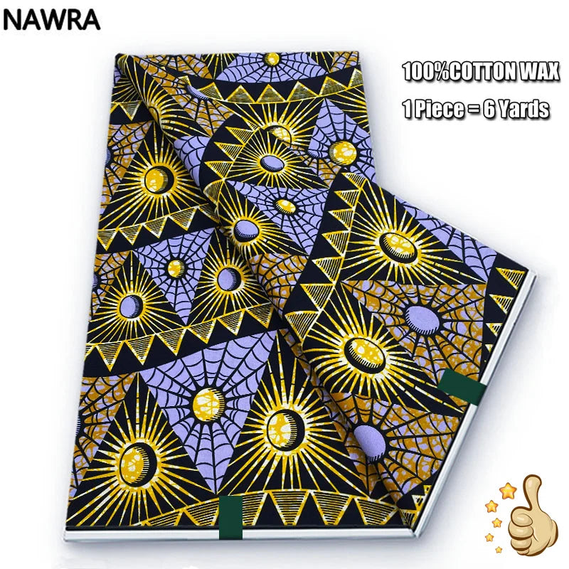 Original 100% Cotton African Wax Print Fabric - Soft Ankara Batik DIY Pagne