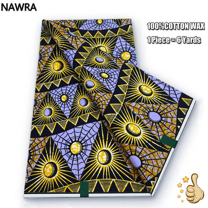 Original 100% Cotton African Wax Print Fabric - Soft Ankara Batik DIY Pagne