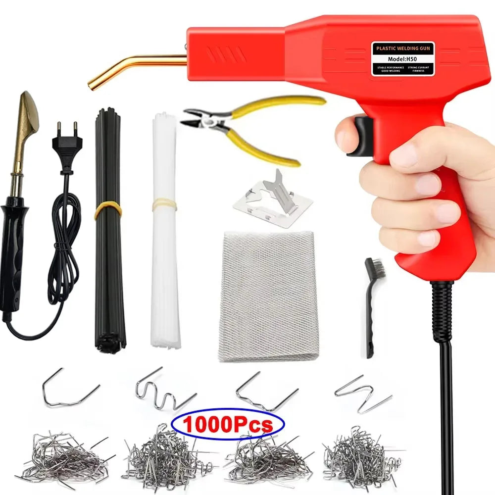 50W Plastic Welding Repair Kit - Hot Stapler & Bumper Soldering Gun for Car, PVC and Garage Repairs