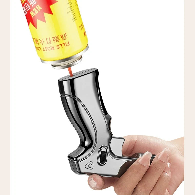 1300°C Butane Torch Lighter - High Temperature Gas Flame Gun with Safety Lock for Kitchen, Outdoor & Cigar Use