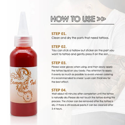 8-Color Airbrush Paint for Temporary Tattoos – 100ml Waterproof Body Art & Semi-Permanent Makeup