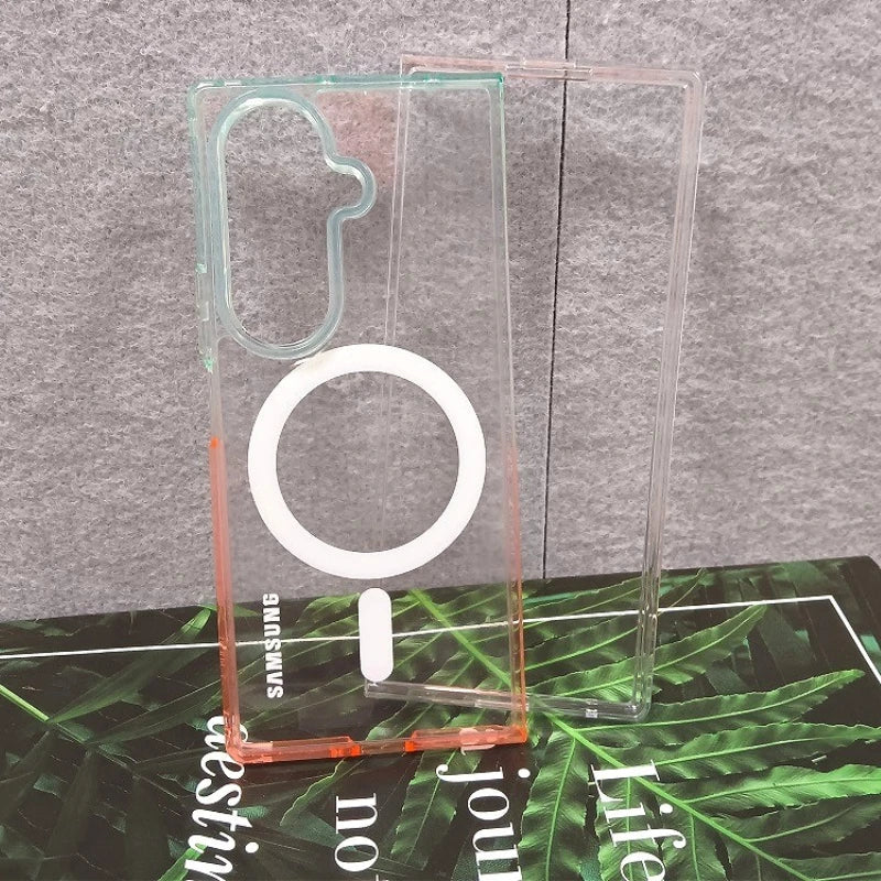 Magnetic Gradient Clear Case - 2-Piece Magsafe Wireless Charging Cover for Samsung Galaxy Z Fold 7/6/5/4/3 5G