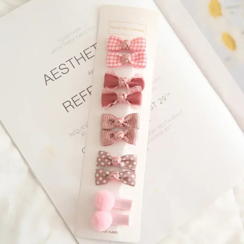 10Pcs Kids Hair Accessories Set - Cute Bow Hair Clips and Barrettes for Baby Girls