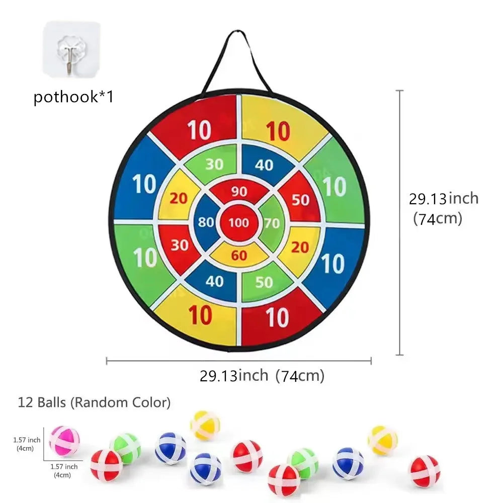 Kids Sticky Ball Dart Board Game - 74cm Interactive Educational Math Toy for Indoor & Outdoor Play